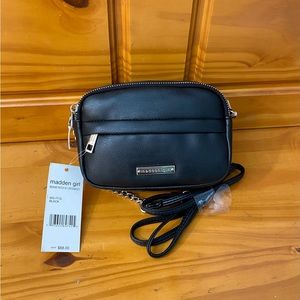 Madden Girl Black Faux Leather Crossbody - NWT